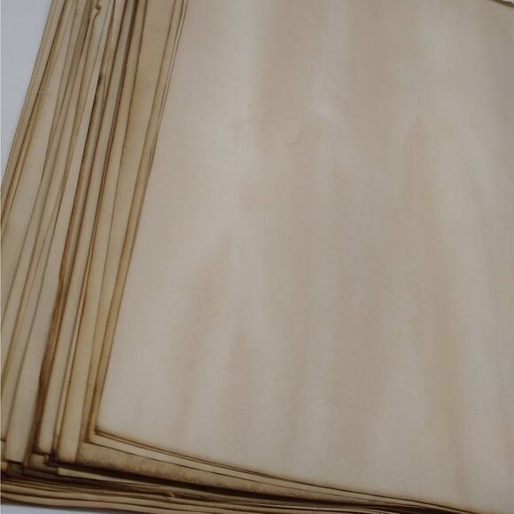 100 Coffee Dyed 8.5"x11" Papers, Hand Dyed Papers, Junk Journal Supply - Picture 3 of 4